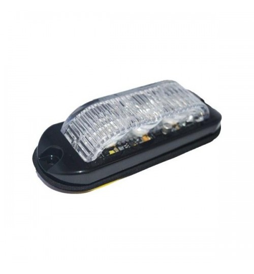 White 180 Degrees LED Warning Light LED3DVW180